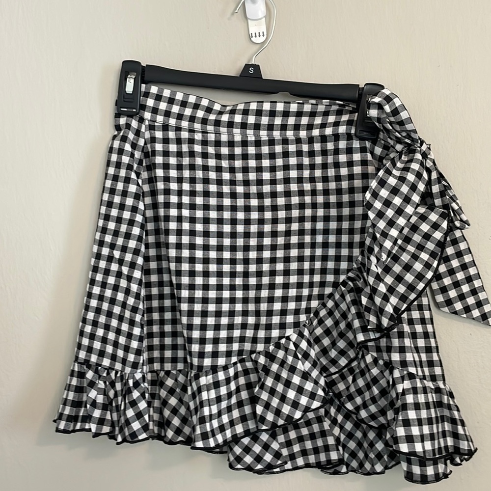 Gingham wrap skirt